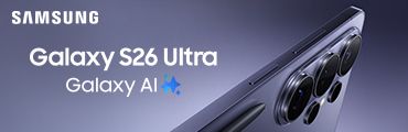 Galaxy S26 Ultra in Violett seitlich, Text Galaxy AI, Samsung‑Logo
