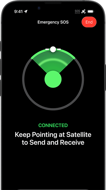 Nachrichten über Satellit wird verwendet